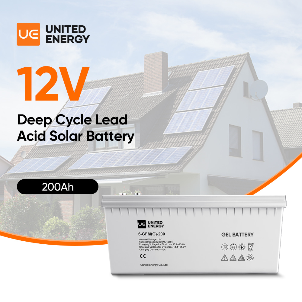 United Energy deep cycle loodzuuraccu 12V 200ah 250ah solar pv batterij groothandel