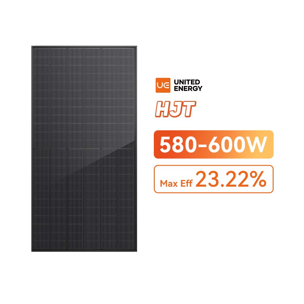 Voorraad HJT 580-600W geheel zwarte bifaciale zonnepanelen voor thuis