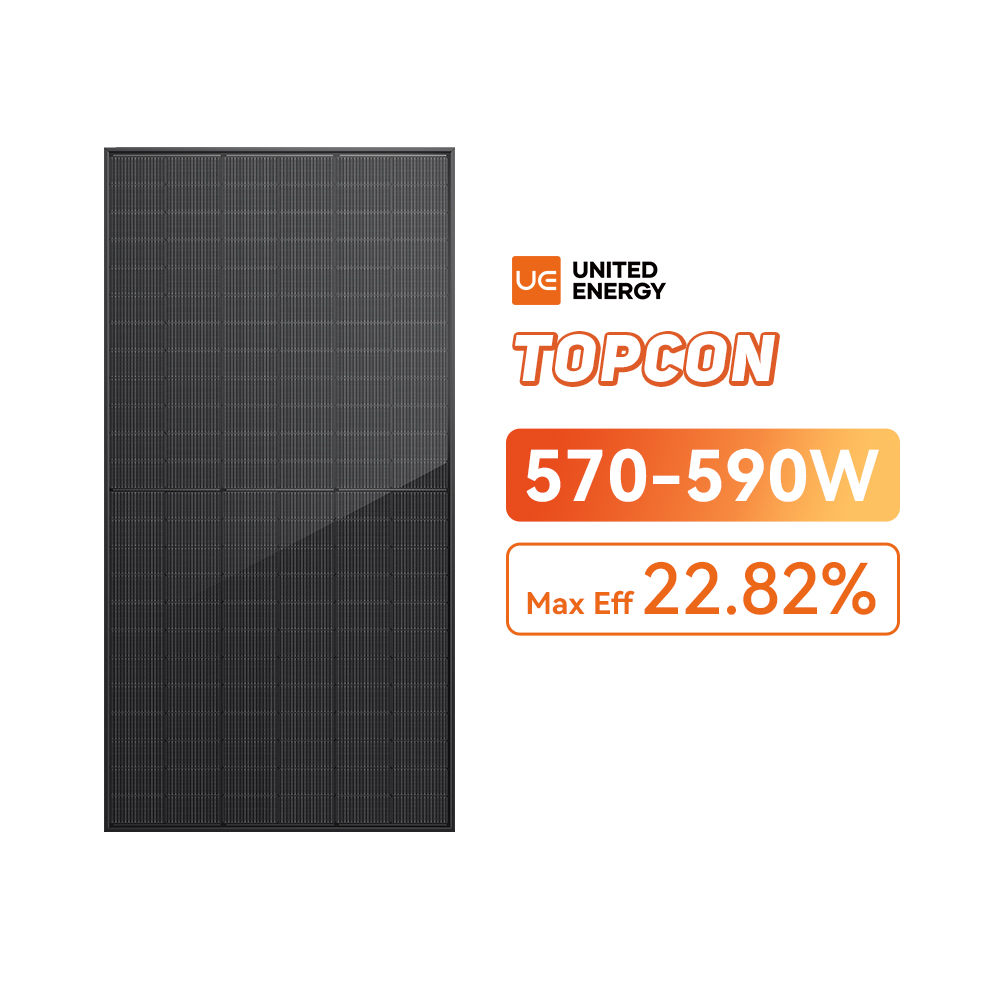 Alle zwarte TOPCon 570~590W bifaciale zonnepanelen te koop