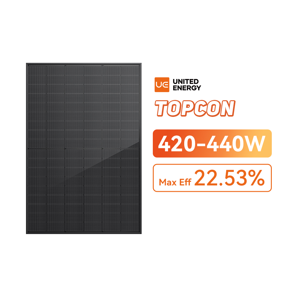 420-440 Watt geheel zwarte bifaciale mono-zonne-PV-panelen TOPCon