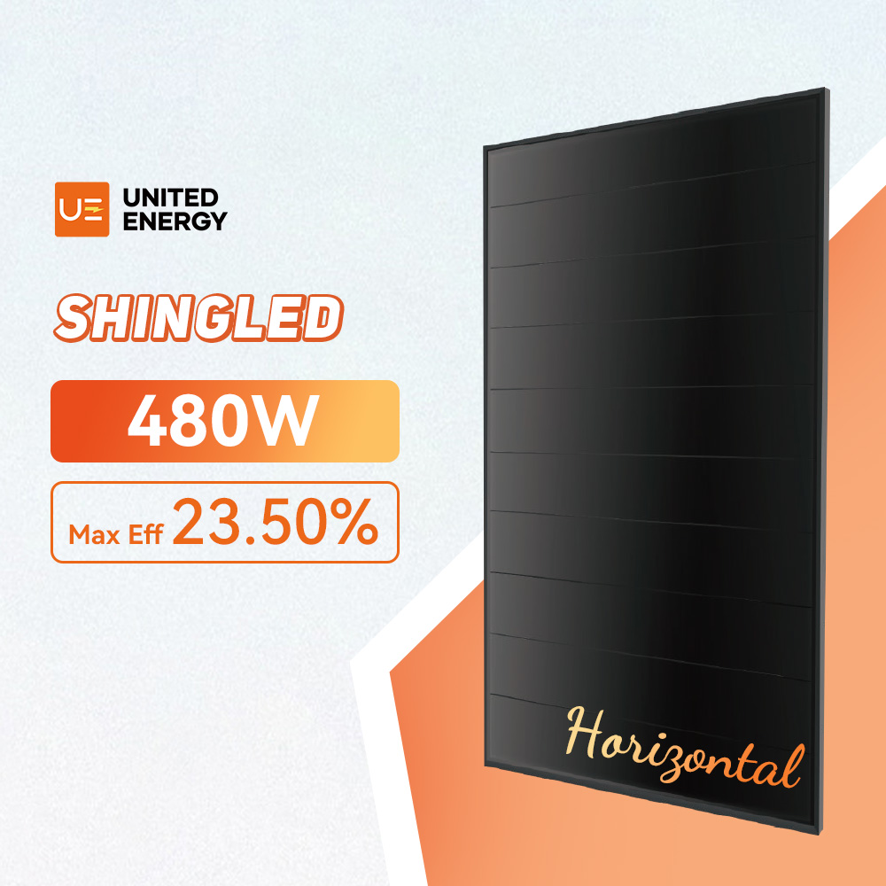 Horizontale zonnepanelen van 480 watt, volledig zwarte zonnemodule